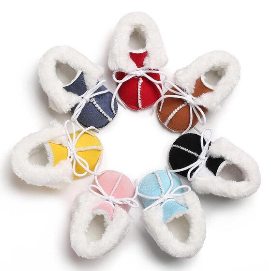 Baby Newborn Kids Girls Snow Shoes Winter Soft Sole Prewalker Crib Plush Boots
