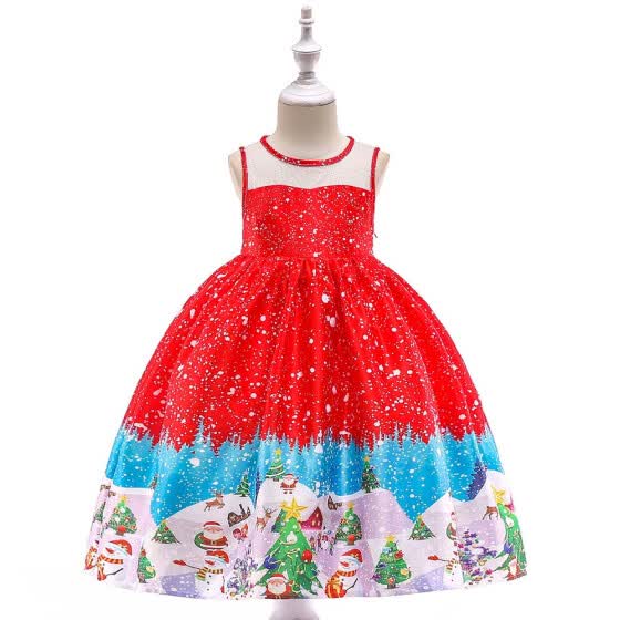 santa print dress
