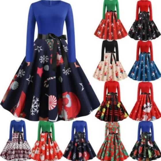 womens vintage christmas dresses