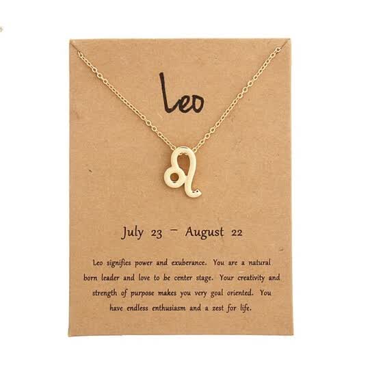 12 Constellation Zodiac Sign Pendant Necklace Gold Short Chain Choker Leo Libra Necklaces For Womens Girl Jewelry Birthday Gift From Best On Jd Com Global Site Joy - Gold Leo Pendant Necklace