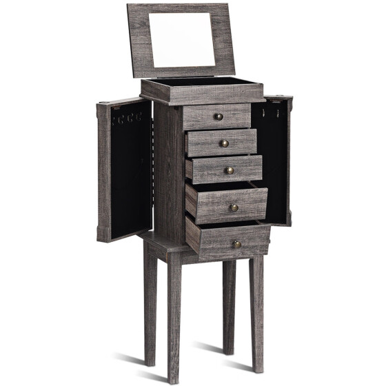 Shop Standing Jewelry Cabinet Storage Organizer With Wooden Legs