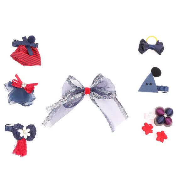 Shop 9pcs Korean Style Soft Cloth Teddy Dog Flower Headwear Hair