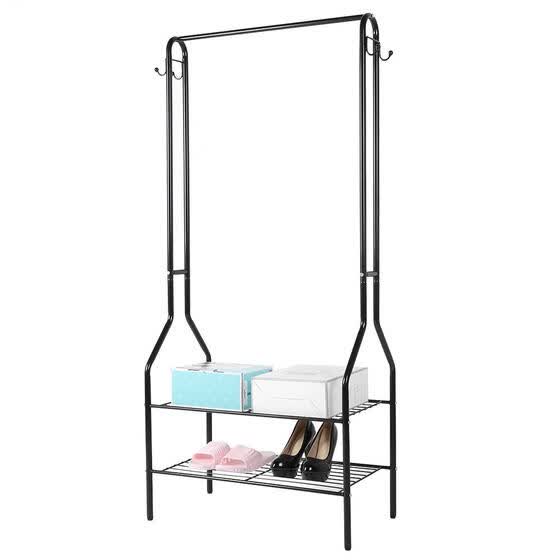 Greensen 2 Tier Coat Rack Organizer Multi Purpose Shoe Storage Stand With Top Rod 4 Hooks Clothes From Best Living Room Furniture On Jd Com Global Site Joy Greensen 2 Tier Coat Rack, Coat And Shoe Storage