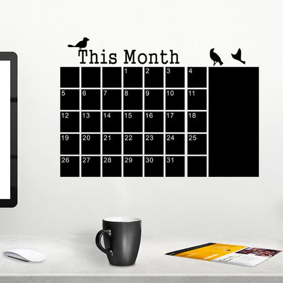 Weekly Planner Calendar Blackboard Removable Wall Sticker Chalk Black Board YU