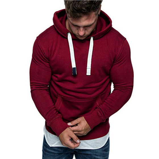Mens Winter Slim Hoodie Warm Hoody Hooded Sweatshirt Coat Jacket Outwear Sweater