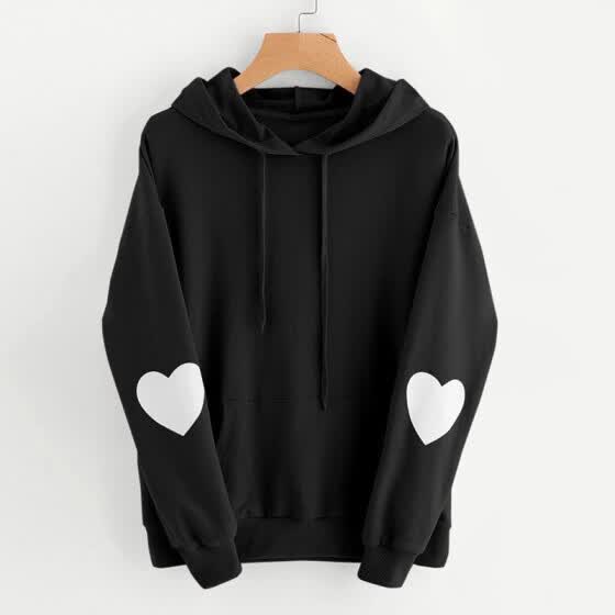 black loose hoodie