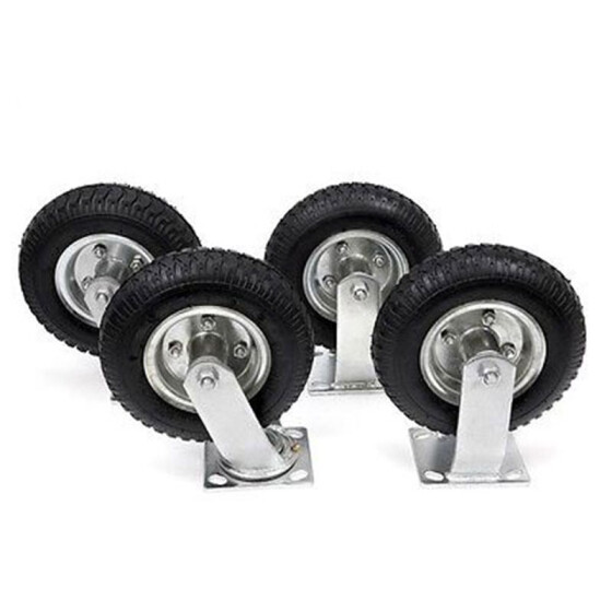 8/" x 2/" Aluminum wheel Casters 2 Rigids /& 2 Swivels with Brake