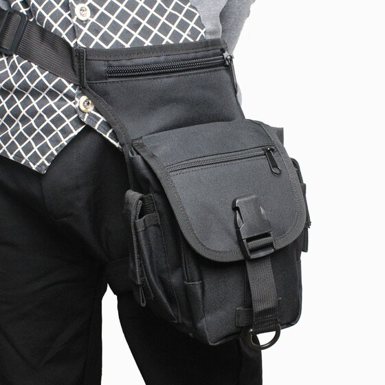 Men/'s Oil Wax Genuine Leather Messenger Travel Drop Leg Bag Waist Fanny Pack