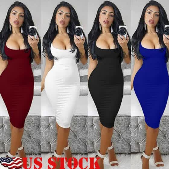 women's bandage bodycon sleeveless evening party cocktail club short mini dress