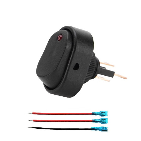 2PCS Car Boat Light Red LED Power Switch 3 PIN DC 12V 30A Rocker Control