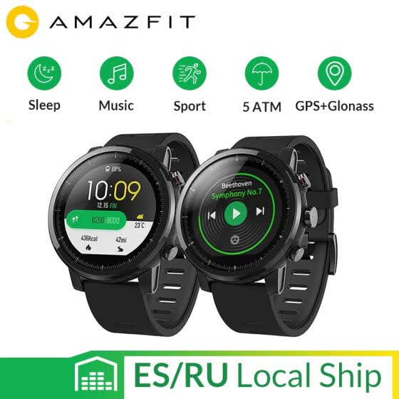 international version xiaomi amazfit huami stratos sports smart watch 2 gps 1.34 inch 2.5 d screen 5atm