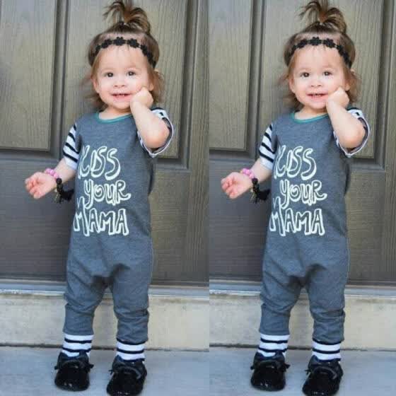 Top Baby Kids Boy Girl Infant Romper Jumpsuit Bodysuit Cotton Clothes Outfit Set