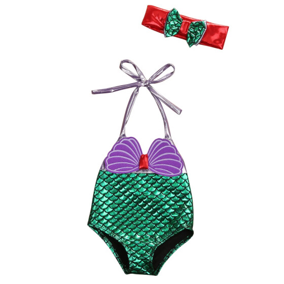 Toddler Kids Baby Girl Mermaid Swimwear Bikini Set Swimsuit Beach Bathing Suit