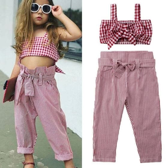 girls crop top set