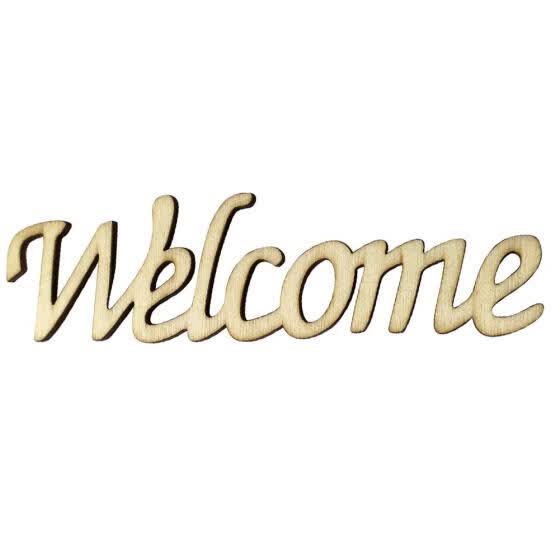 Shop Wood Wall Sticker Welcome Word Sign Ornaments Home Room