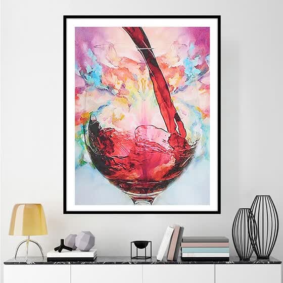 Shop Diamond Painting Red Wine Glass Scenery 5d Diy Rhinestones