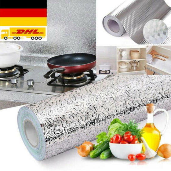 Selbstklebende wasserdichte ölbeständige Aluminiumfolie-Küchenaufkleber Neu