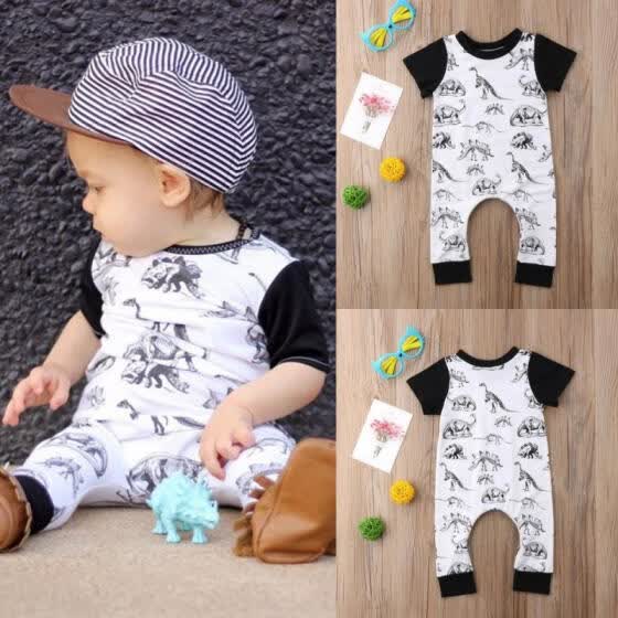 baby boy dinosaur romper