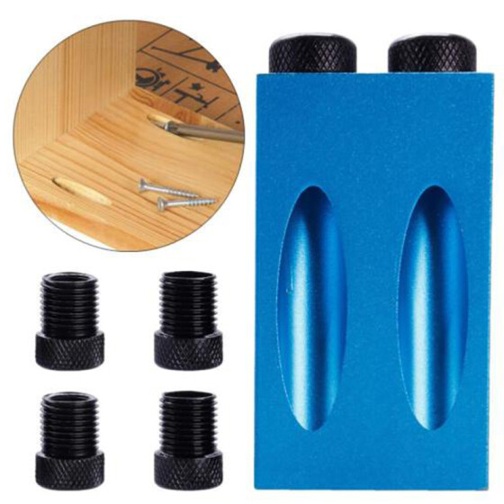 Pocket Hole Jig Kit 6/8/10mm Woodwork Guide Oblique Drilling Angle Hole Locator