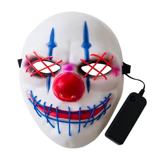 Shop Halloween Big Mouth Clown Led Cold Light Glowing Mask Horror