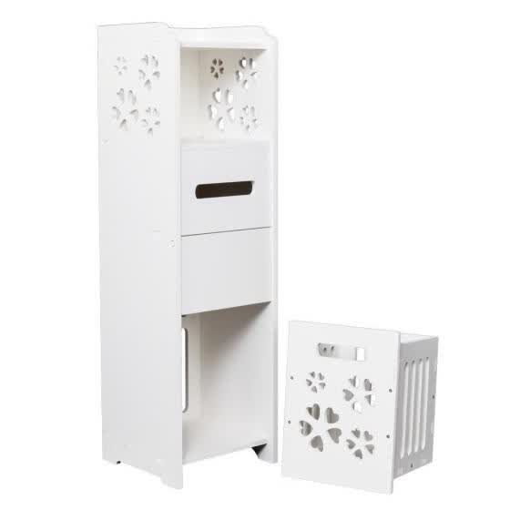 Shop Slim Bathroom Storage Cabinet Toilet Floor Standing Narrow Cupboard Shelf White Online From Best Bathroom Supplies On Jd Com Global Site Joybuy Com