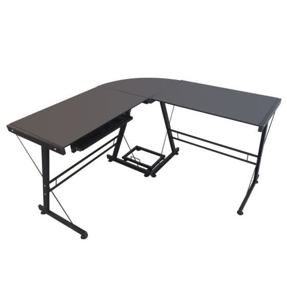 Shop L Shape Corner Computer Desk Pc Stalinite Glass Laptop Table