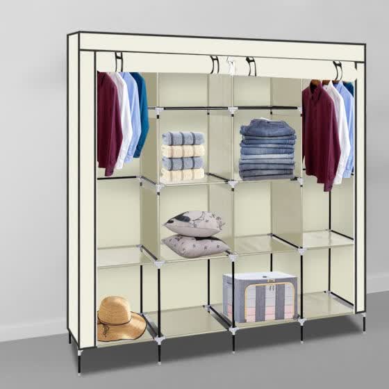 Shop 67 Beige Clothes Closet Portable Wardrobe Clothes Storage