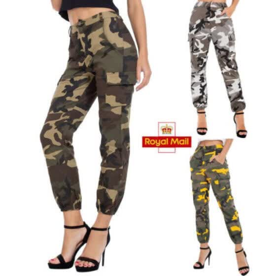 high waisted camo joggers womens