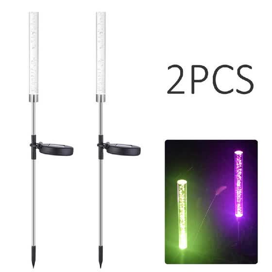 2pcs Solar Powered Lights Lawn Lamp Acrylic Bubble