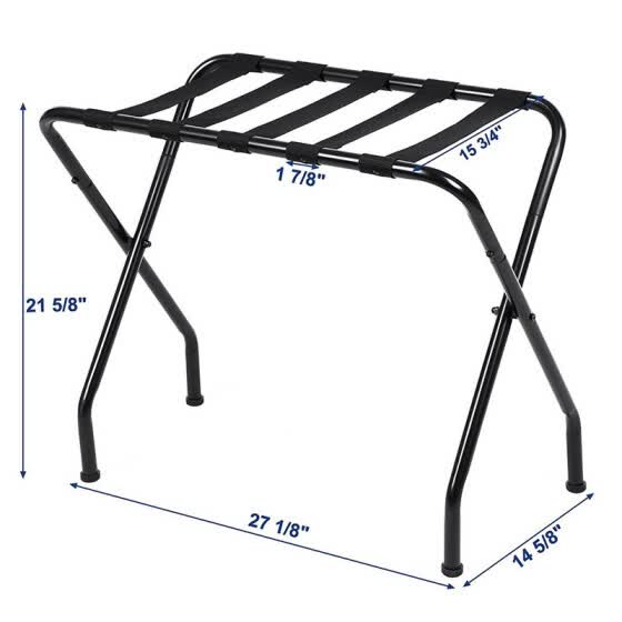 Shop Luggage Rack Stand Suitcase Rack Folding Metal Black