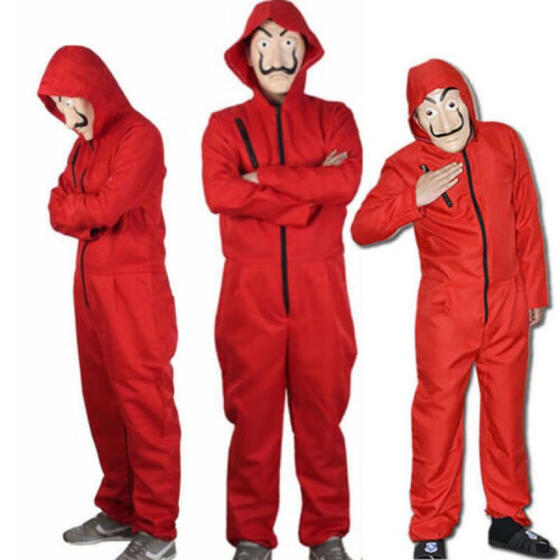 La casa De Papel Cosplay Costume Suit Salvador Dali Money Heist Hoodie JumpsuitV