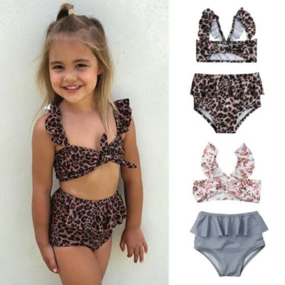 little girl high waisted swimsuit