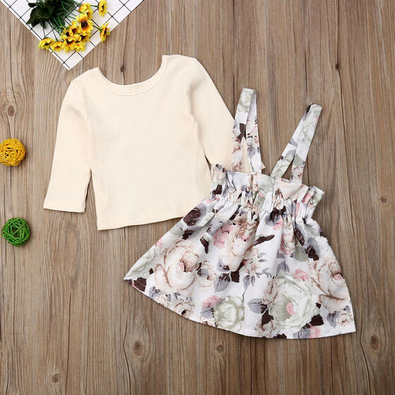Kids Baby Girls Winter Clothes Ruffle Cotton Tops Long Pants Outfits 80-120 Cm
