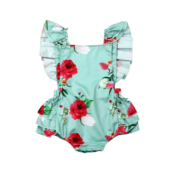 For Newborn Baby Kid Girls Dinosaur Scale Party Princess Dress Outfits Costume