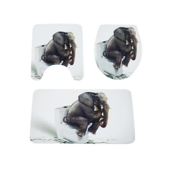 Shop 3pcs Set Elephant Print Anti Slip Water Absorb Floor Rugs Carpet Bath Mats Online From Best Bathroom Accessories On Jd Com Global Site Joybuy Com