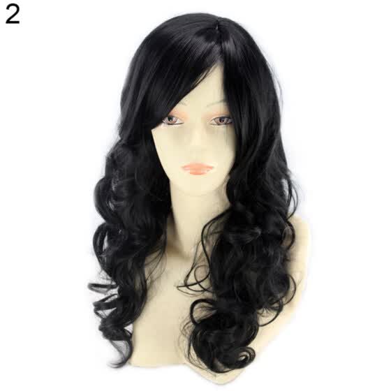 curly wig with fringe