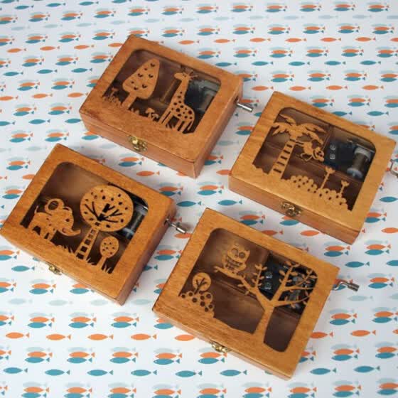 mini wooden music box