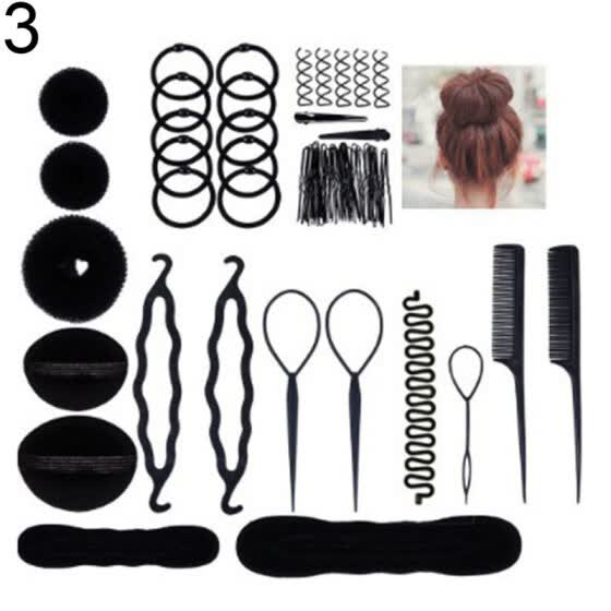 Shop 71pcs Set Hair Styling Clips Bun Makers Twist Braid Ponytail