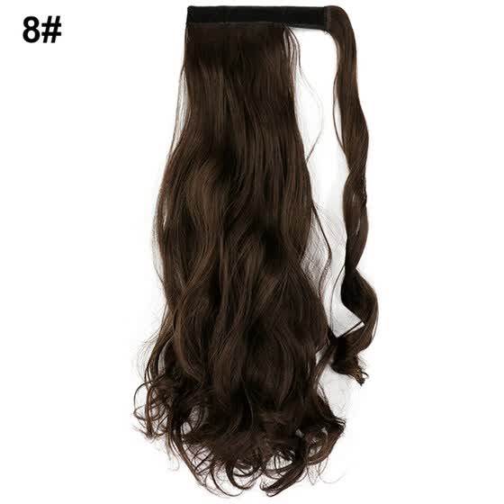 Shop 18 Inch Synthetic Fiber Clip In Wavy Curly Ponytail Wig Hair