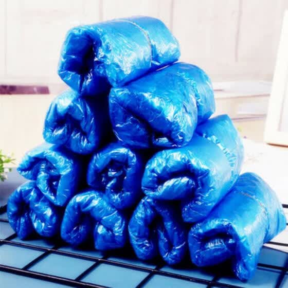 Disposable Shoe Cover Blue Anti Slip Plastic Cleaning Overshoes Boot Safety