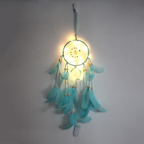 Shop Led Handmade Dream Catcher Wind Chimes Solid Feather Pendant