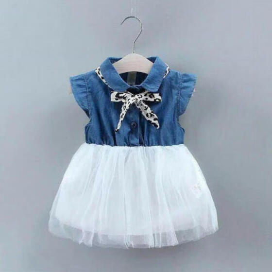 Toddler Kids Clothes Baby Girl Long Sleeve Stripe Tulle Party Princess Dress Set