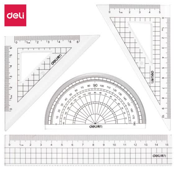 Shop Deli Deli Students Basic Ruler Triangle Ruler Protractor