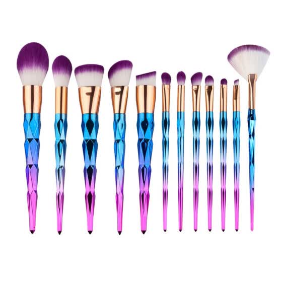 Shop Miarhb 12 Pcs Diamond Color Purple Hair Foundation Brush