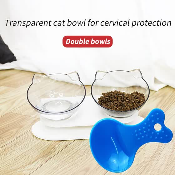 double cat food bowl
