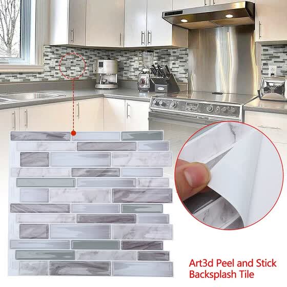 Shop Art3d Peel And Stick Backsplash Tile For Kitchen Sticker Self