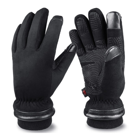 Men Women Winter Gloves Touch Screen Windproof Waterproof Leather Thick Warm US