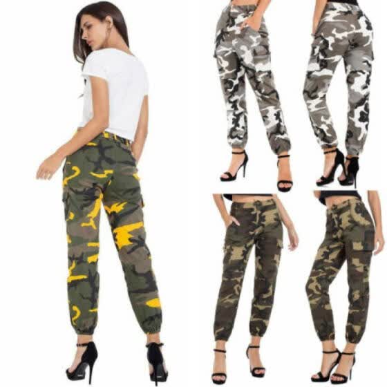 women's plus size camo joggers