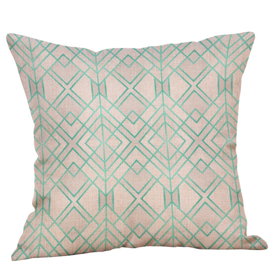 Green Pink Geometric Cotton Linen Cushion Cover Home Decor Throw Pillow Case Green Pink Geometric Cotton Linen Cushion Cover Home Decor Throw Pillow Case