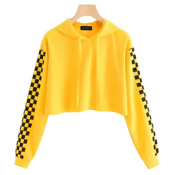 yellow crop top sweatshirt
